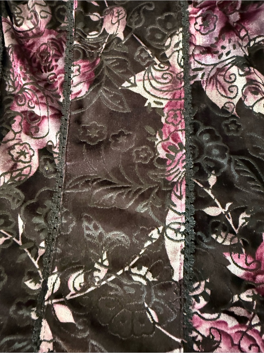 Y2K Dressbarn Women’s Velvet Burnout Fairy Grunge Whimsigoth Top Size XL Brown - Picture 9 of 12